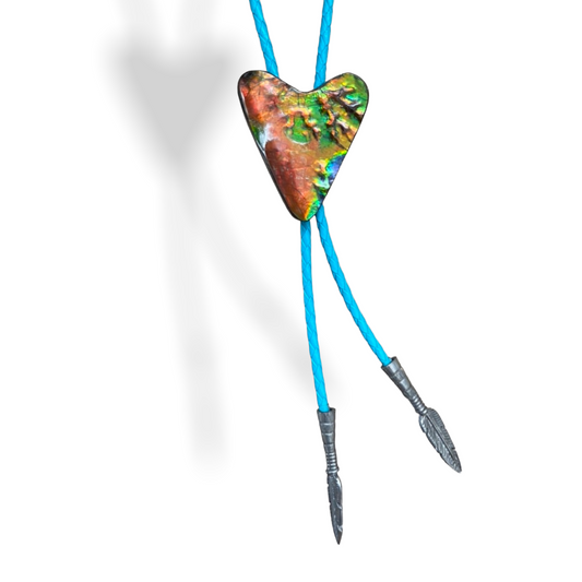 Ammolite Suture Bolo Tie